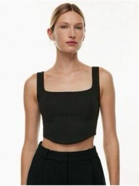 Babaton Black Structured Corset Tank Top | Size M